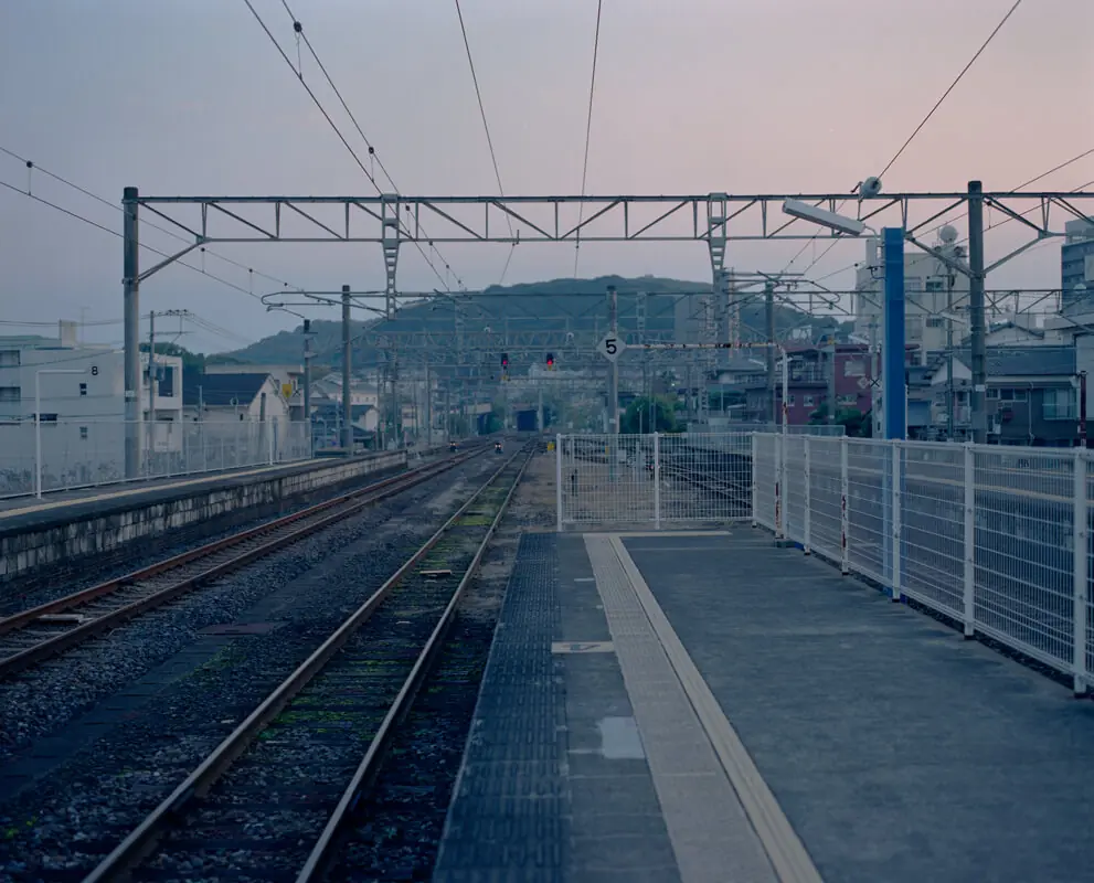 長崎駅から見える夕陽